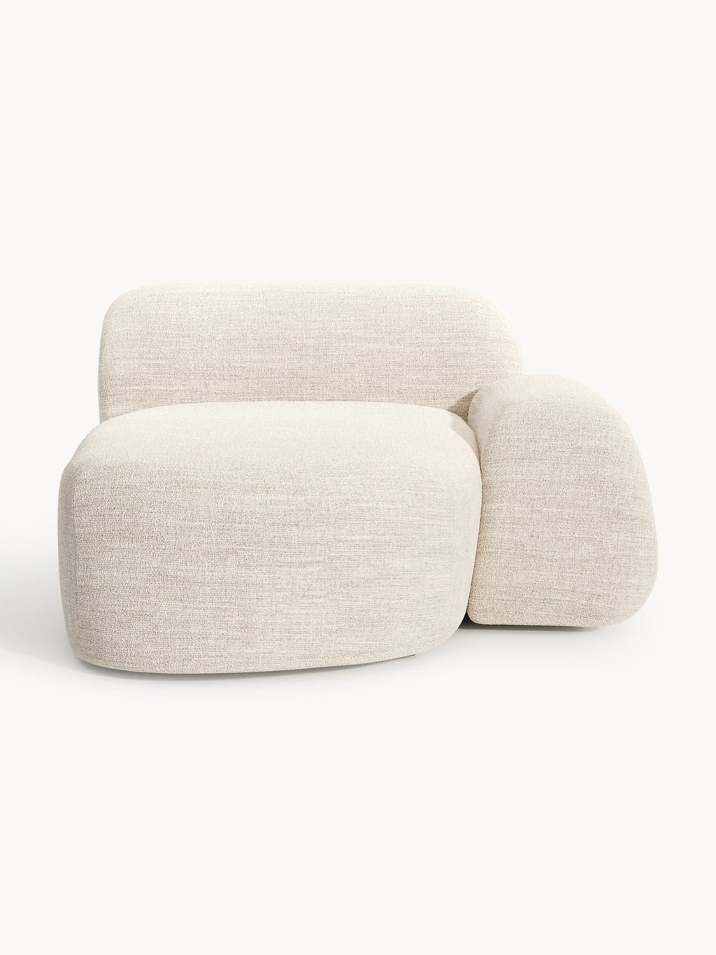 Wolke Bouclé-Chaise-Corner Module — Off-White