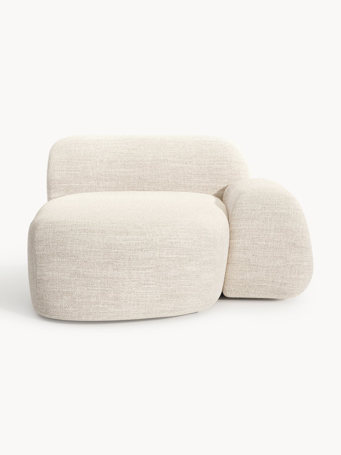Wolke Bouclé-Chaise-Corner Module — Off-White