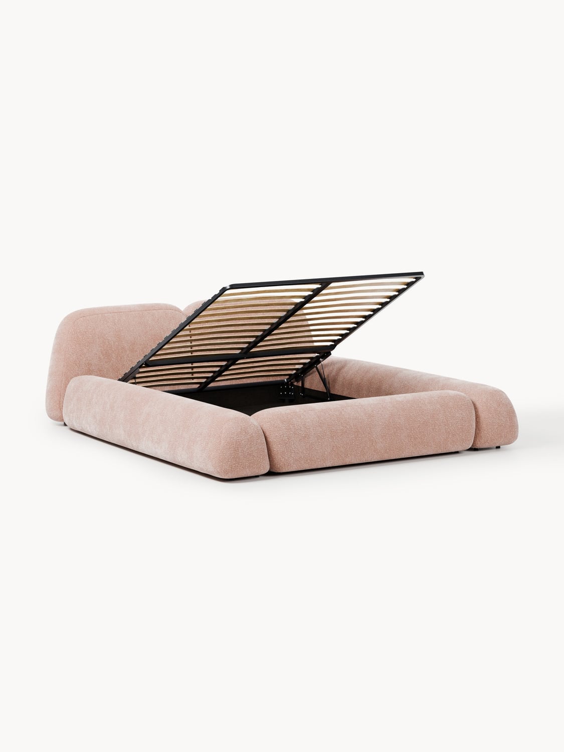 Wolke Upholstered Bed with Storage — Light Grey