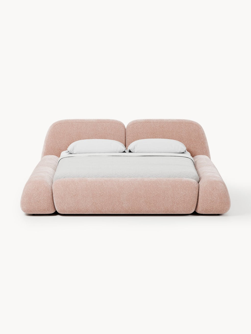 Wolke Upholstered Bed with Storage — Light Grey