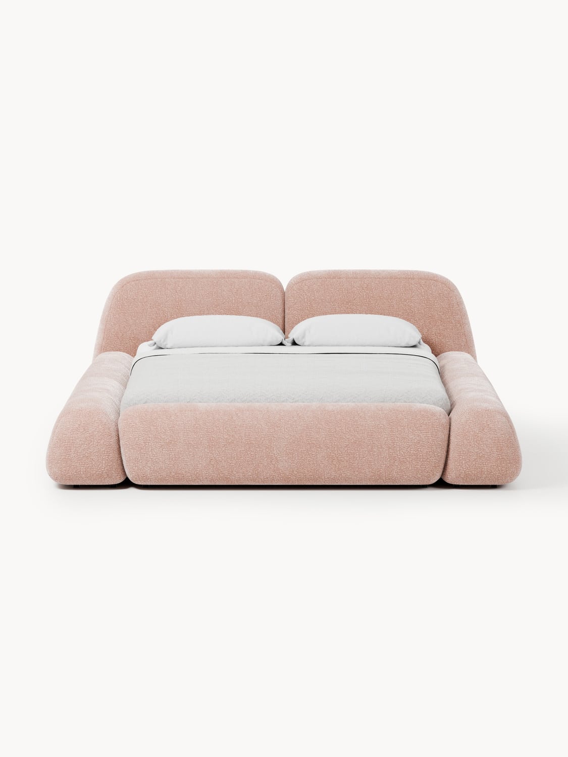 Wolke Upholstered Bed with Storage — Light Grey