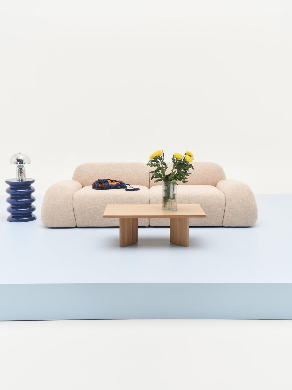 Wolke Bouclé Corner Module — Blush