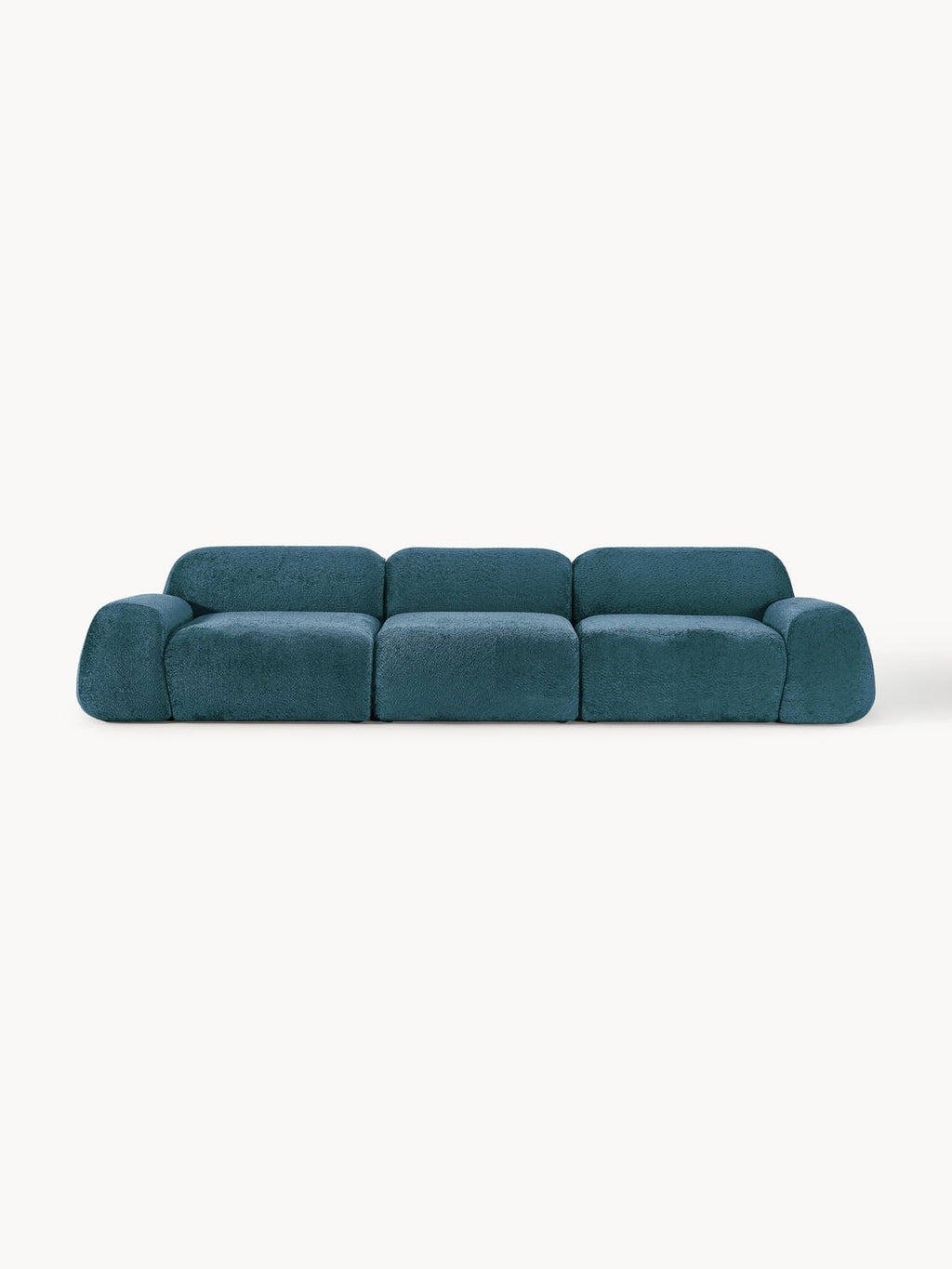 Wolke Modular Teddy Bouclé Sofa (4-seater) — Petrol
