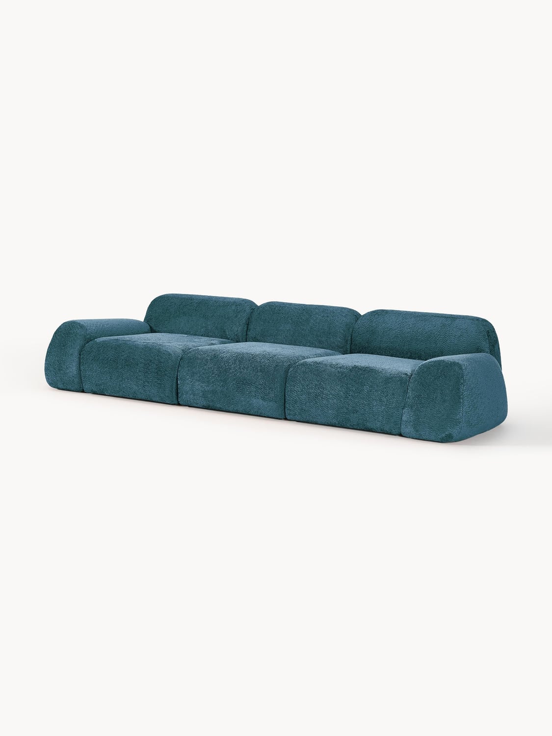 Wolke Modular Teddy Bouclé Sofa (4-seater) — Petrol
