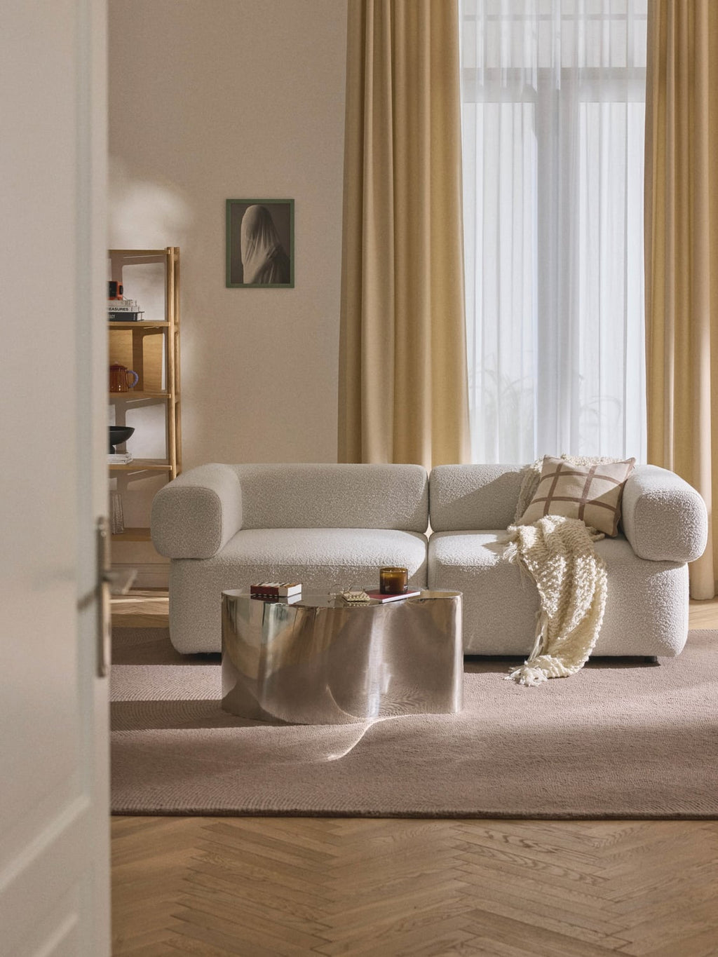 Anton Modular Bouclé Sofa (3-seater) — Light Grey