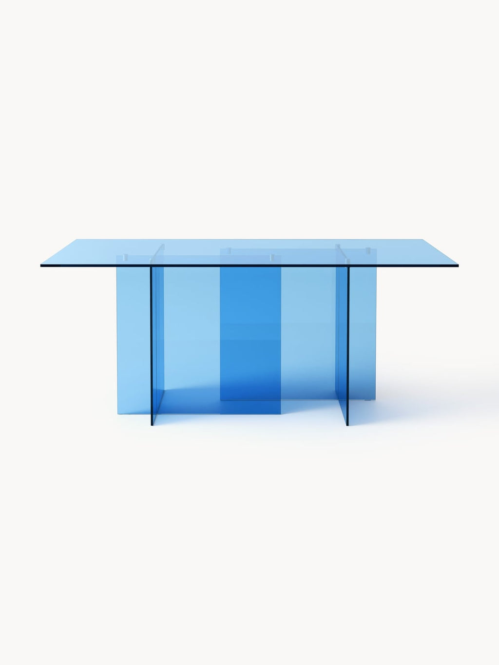 Anouk Dining Table in Glass, 180 x 90 cm — Light Blue