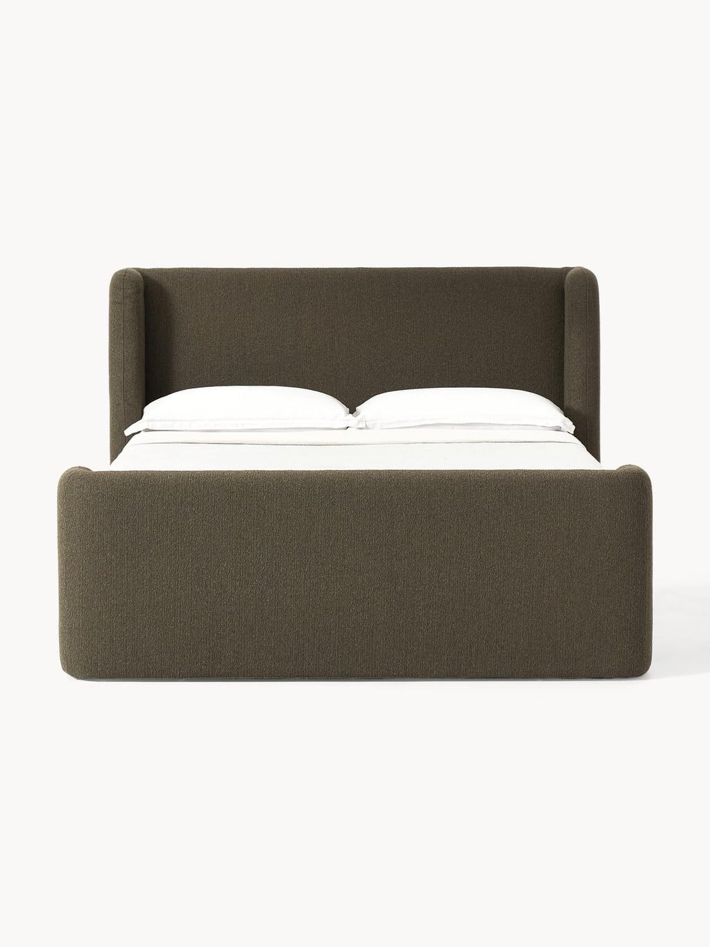 Perla Bouclé-Box-Spring Bed — Dark Grey
