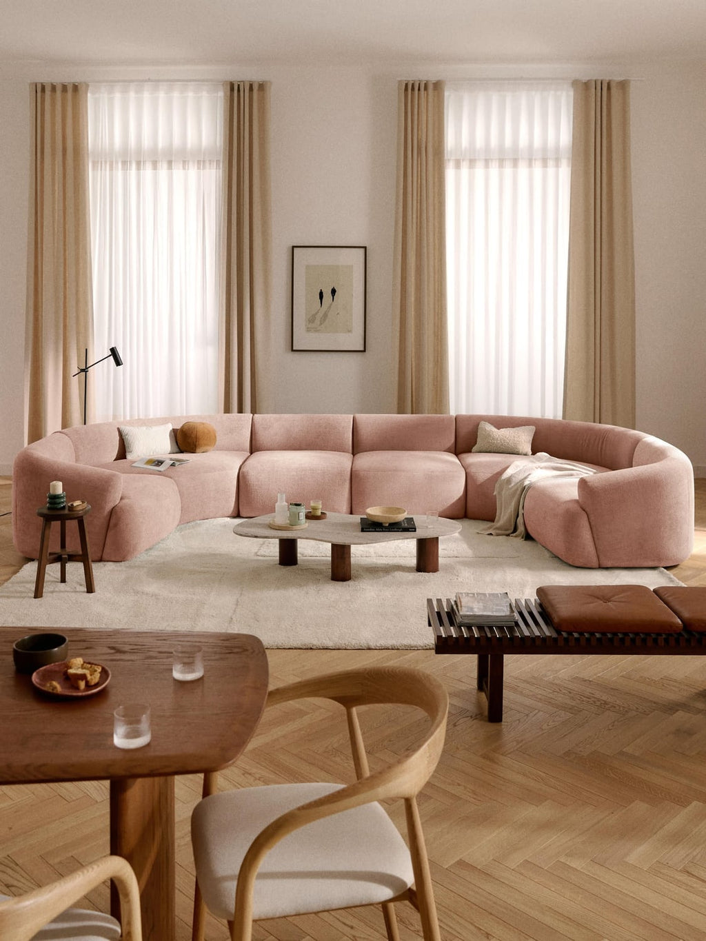 Sofia Modular XL Sofa — Rose