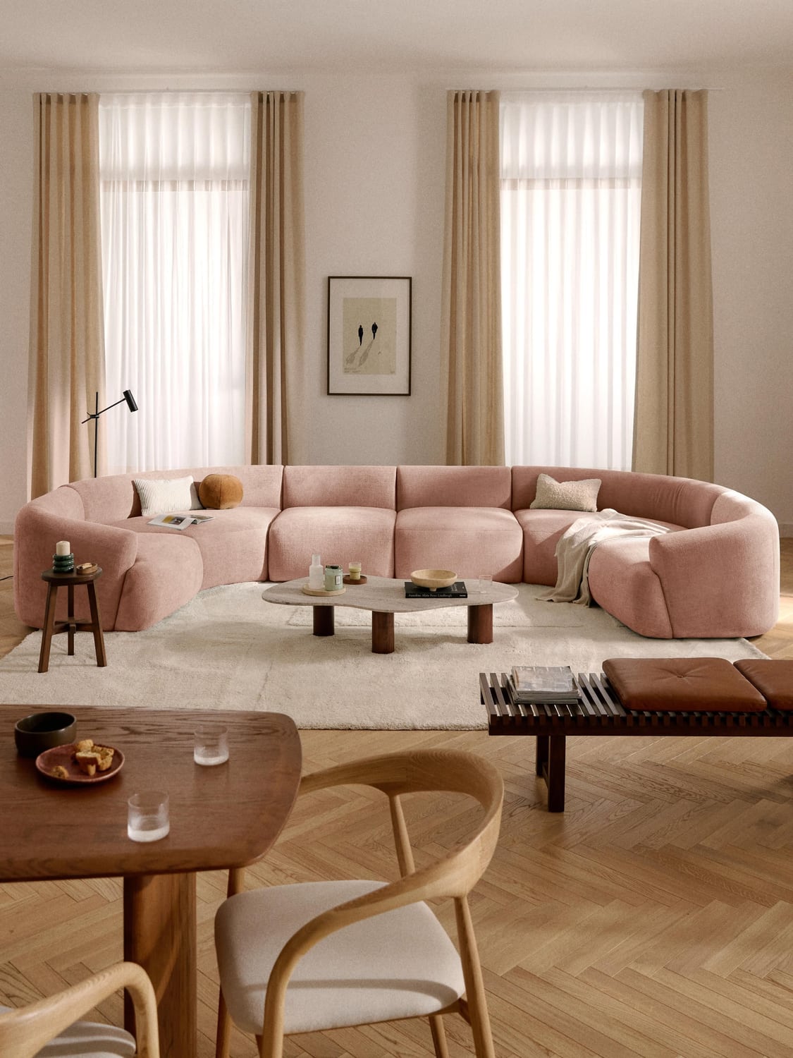 Sofia Modular XL Sofa — Rose
