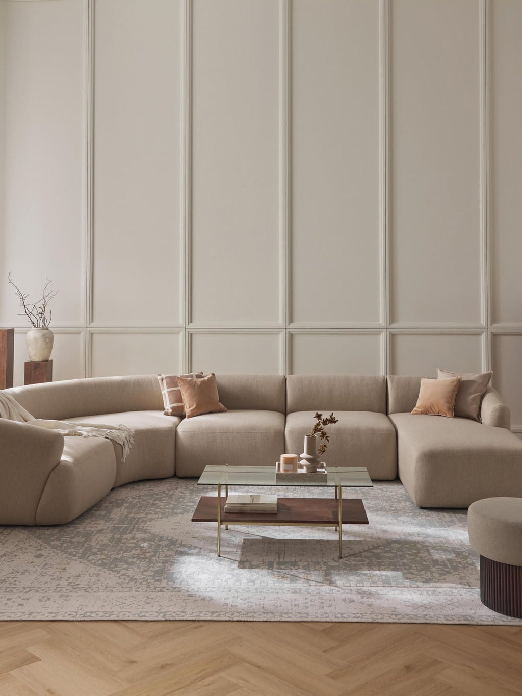 Sofia Modular XL Sofa — Powder Pink