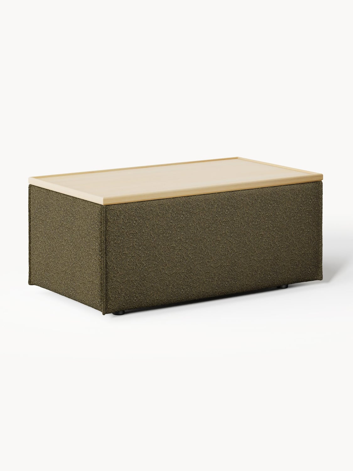Lennon Sofa Ottoman in Bouclé with Storage — Olive
