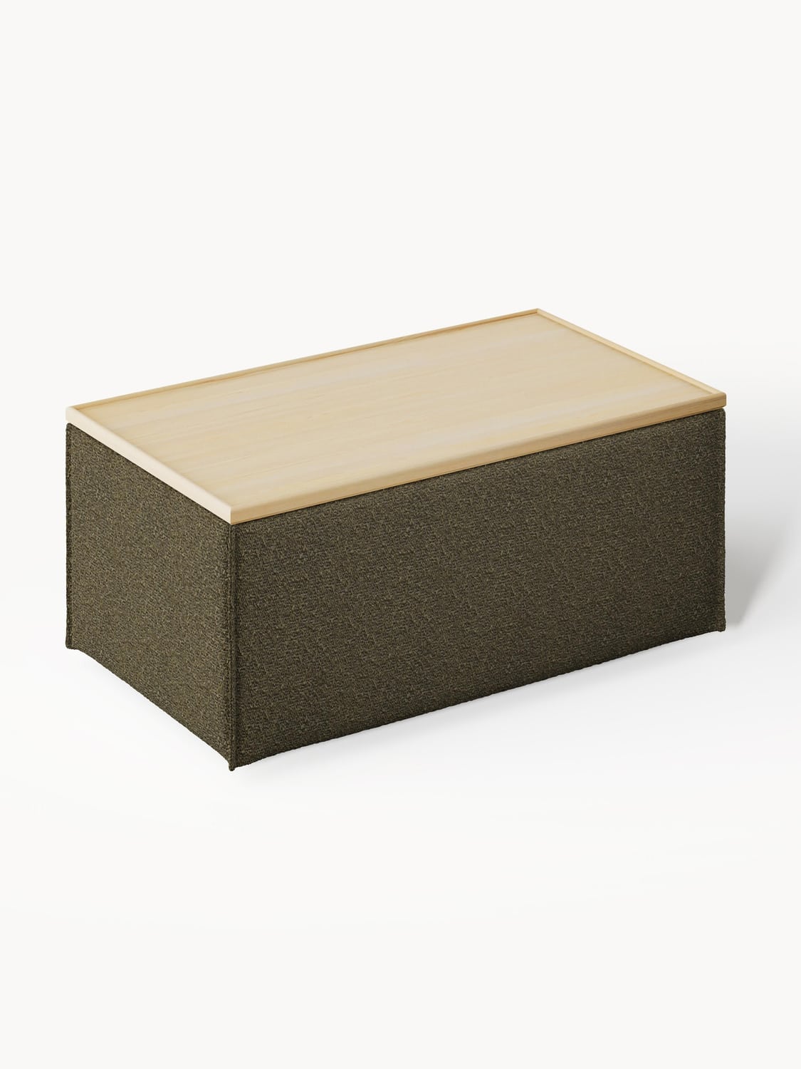 Lennon Sofa Ottoman in Bouclé with Storage — Olive