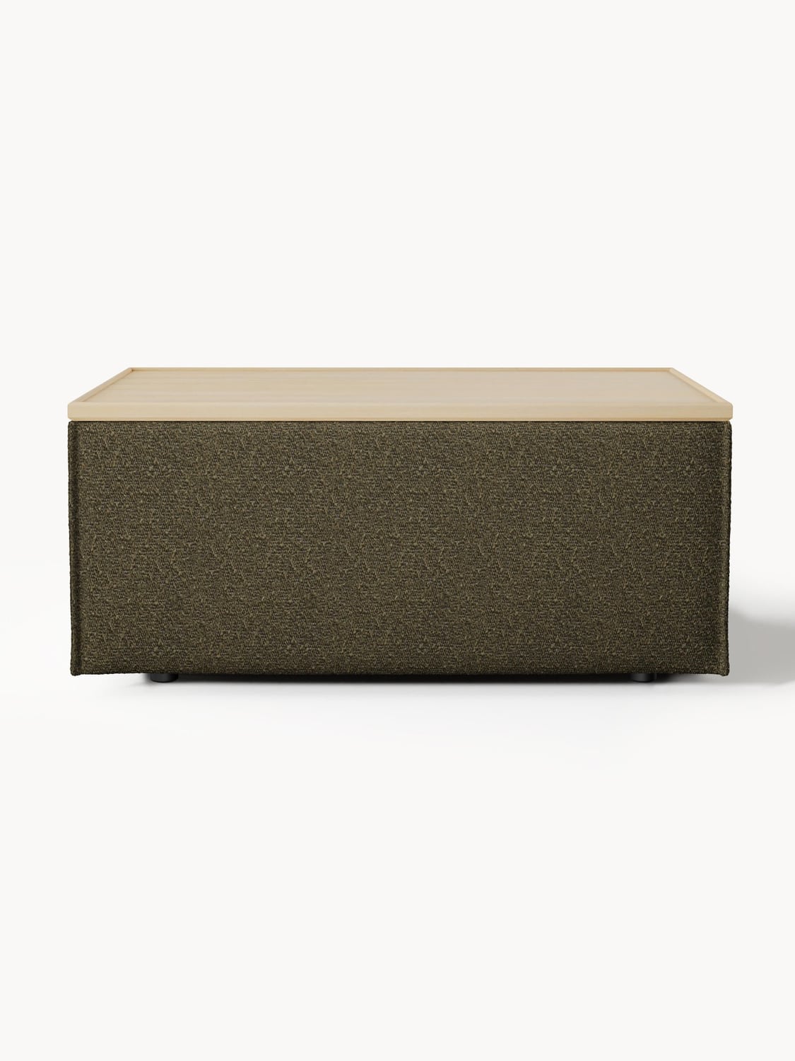 Lennon Sofa Ottoman in Bouclé with Storage — Olive