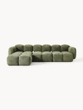Tayla Modular Sofa (4-seater) in Teddy Bouclé with Ottoman (left/right) — Olive
