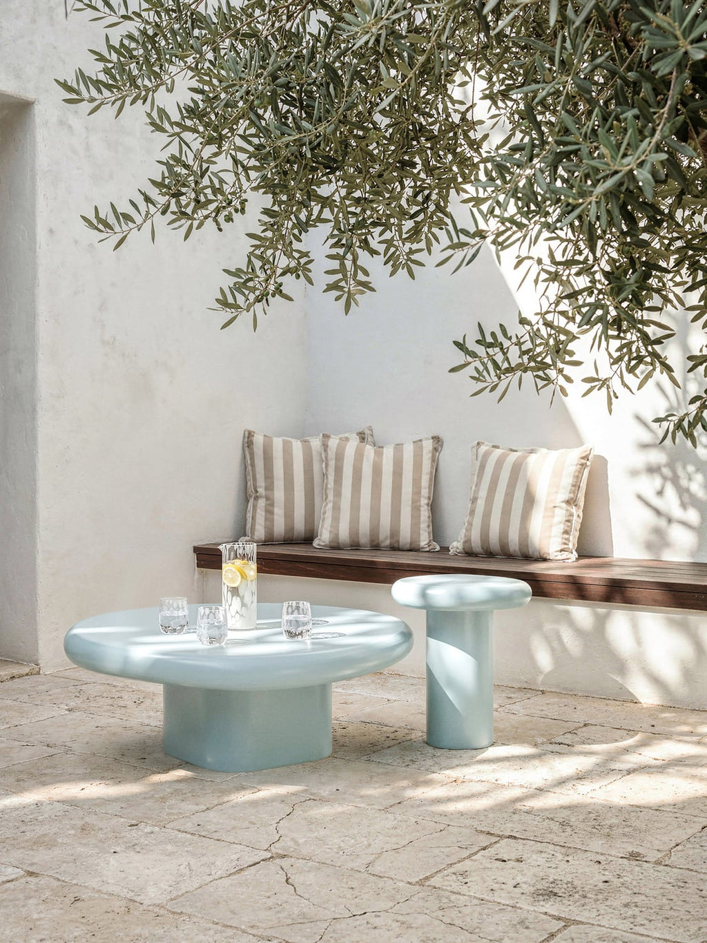 Anaya Indoor & Outdoor Coffee Table — Light Grey