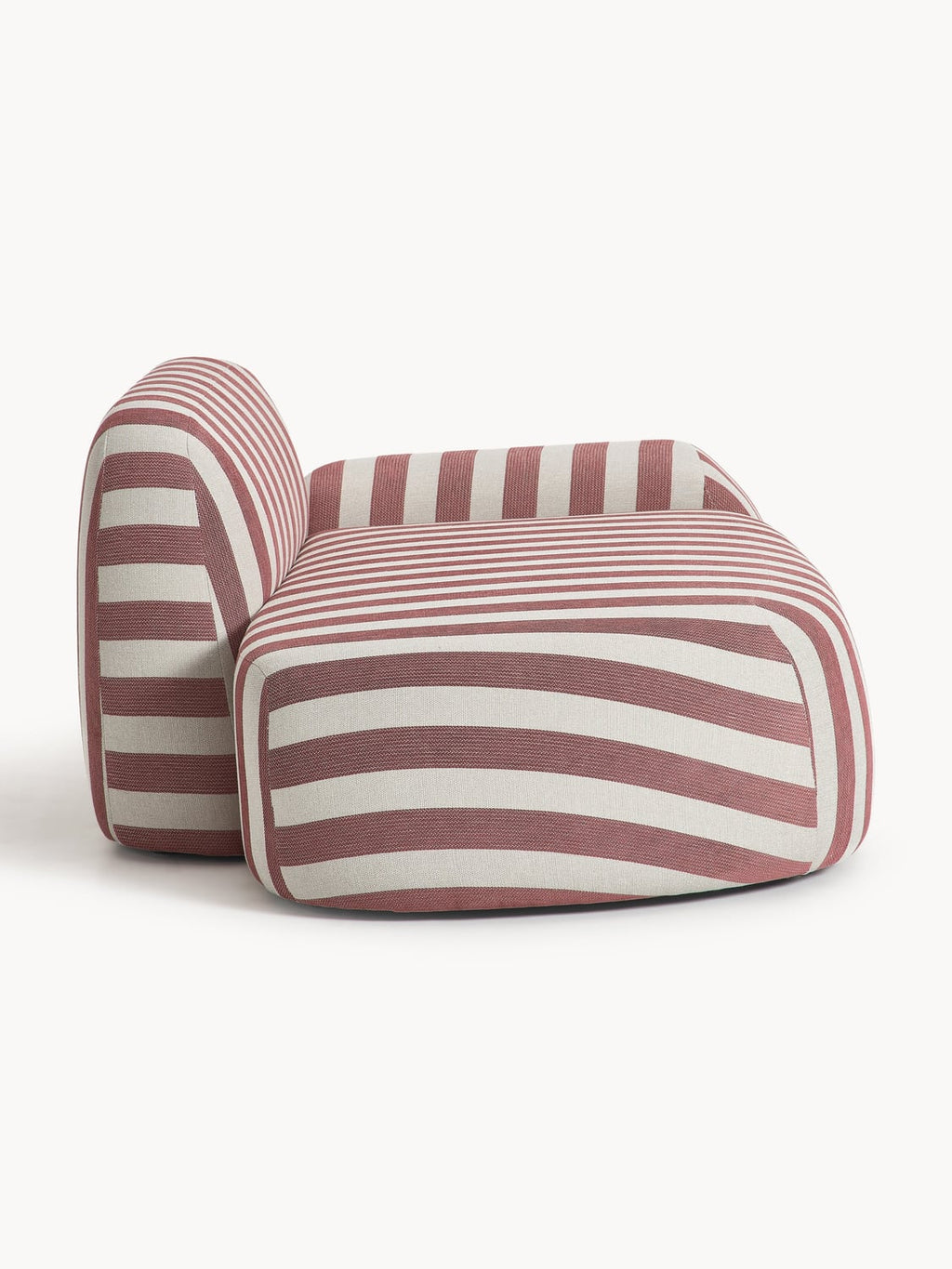 Wolke Striped Sofa (2-seater) with Chaise Longue — Greige