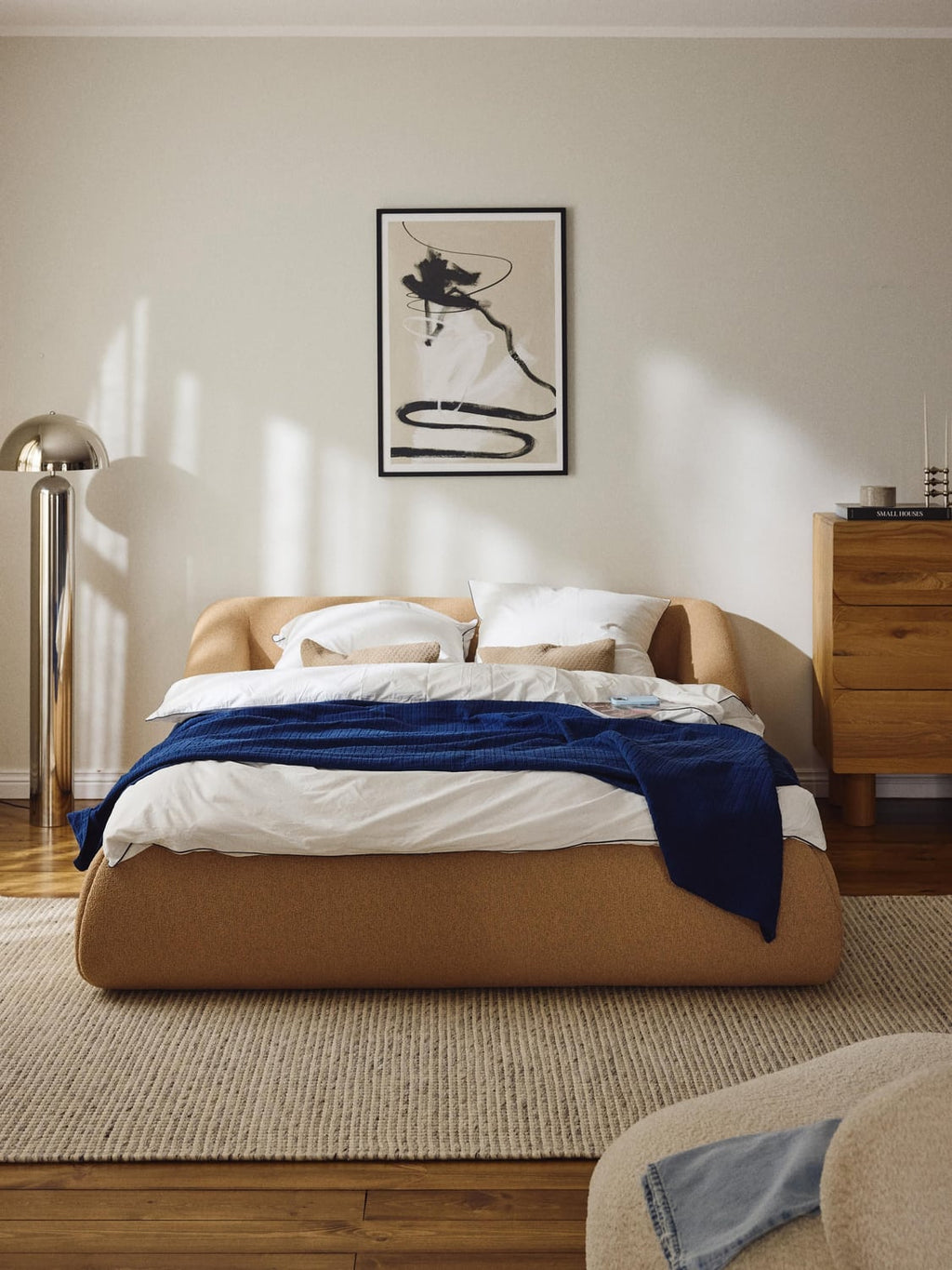Sofia Bouclé Upholstered Bed — Oatmeal