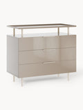 Lennie High-Gloss Chest of Drawers — Oatmeal
