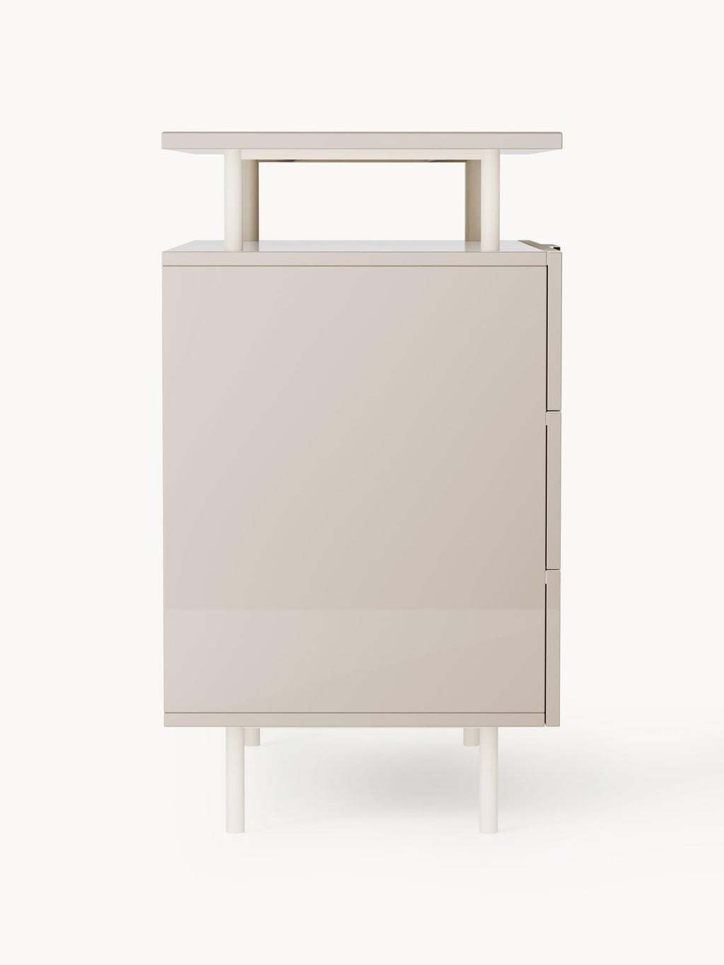 Lennie High-Gloss Chest of Drawers — Oatmeal
