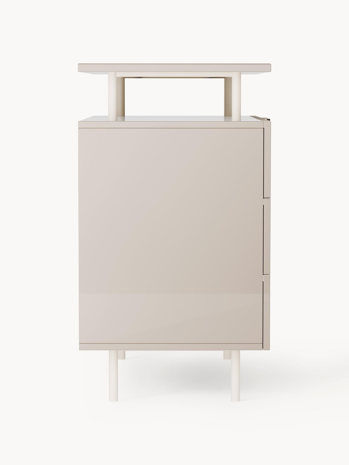 Lennie High-Gloss Chest of Drawers — Oatmeal