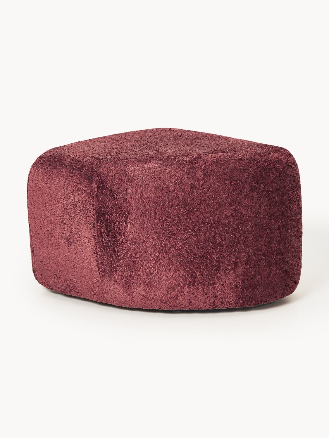 Wolke Oval Ottoman in Teddy Bouclé — Brown