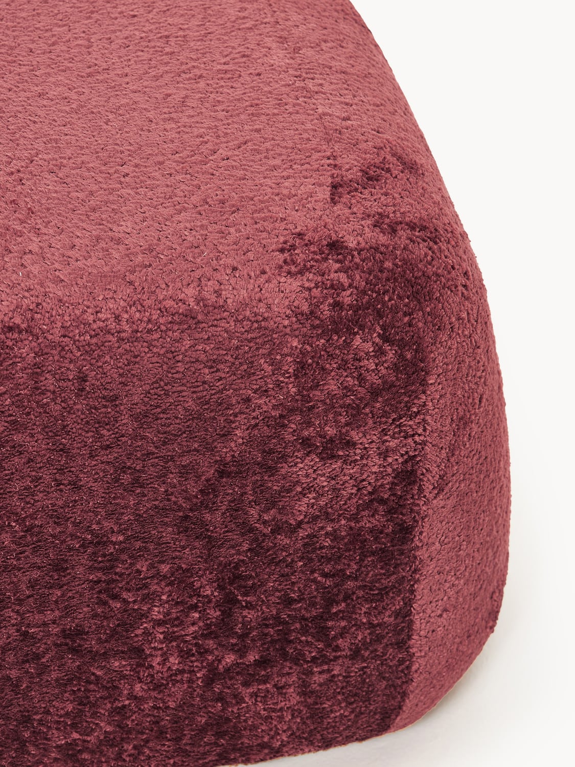 Wolke Oval Ottoman in Teddy Bouclé — Brown