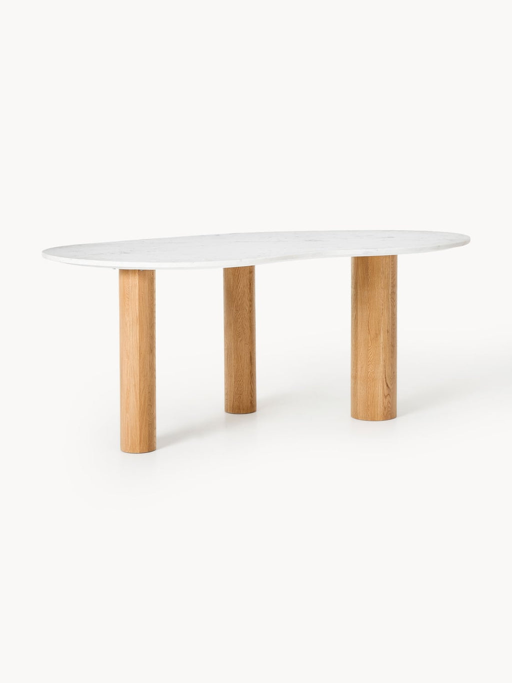 Naruto Marble-Dining Table in Organic Form, in various sizes — Oatmeal