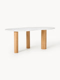 Naruto Marble-Dining Table in Organic Form, in various sizes — Oatmeal