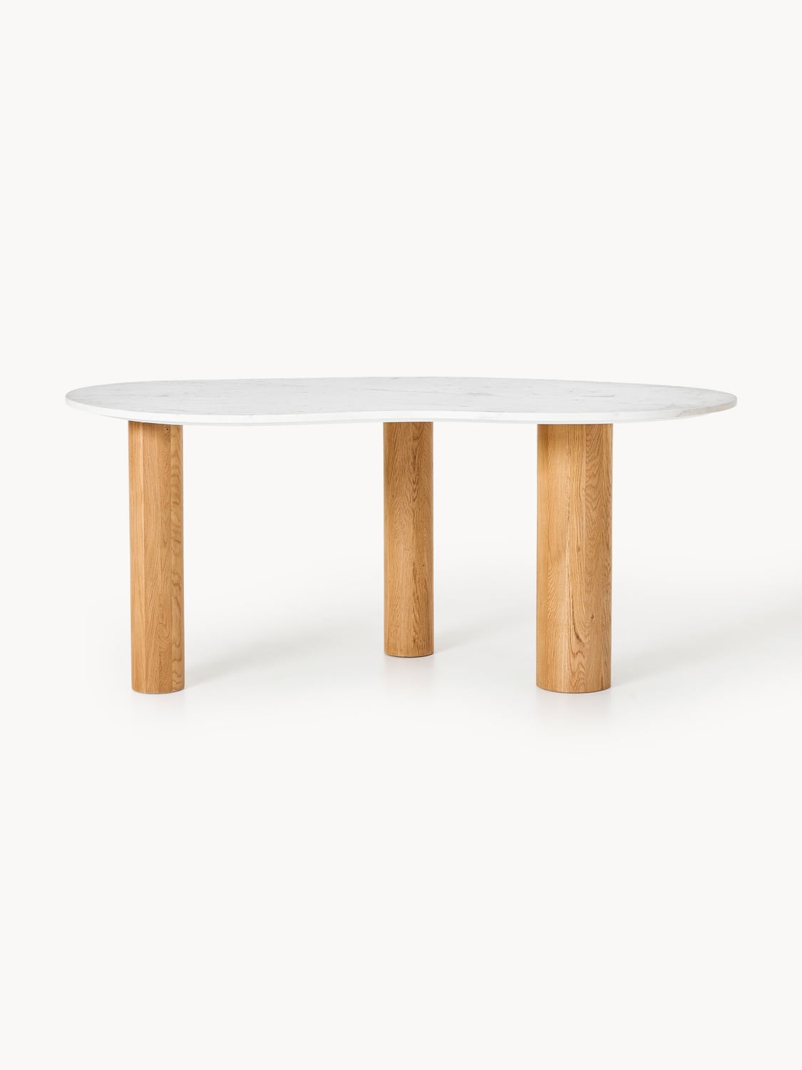 Naruto Marble-Dining Table in Organic Form, in various sizes — Oatmeal