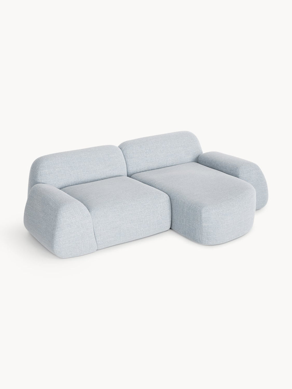 Wolke Modular Bouclé Corner Sofa (3-seater) — Pearl Grey