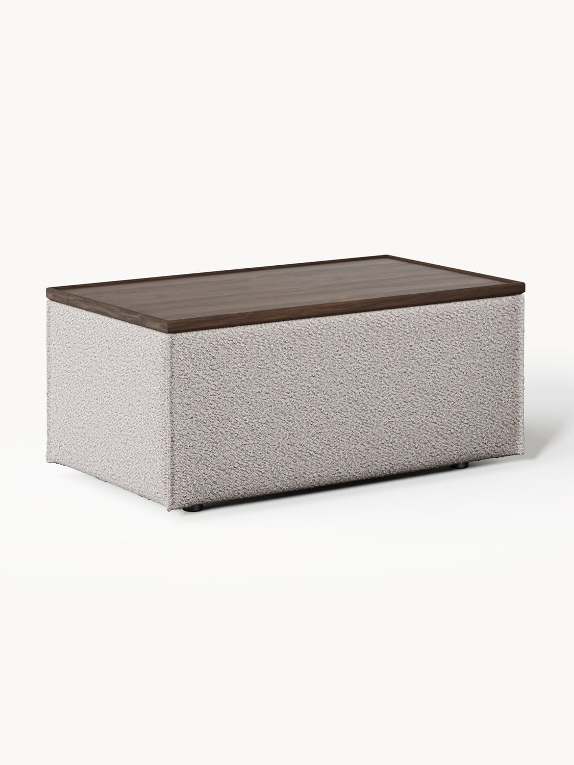 Lennon Sofa Ottoman in Bouclé with Storage — Warm Grey
