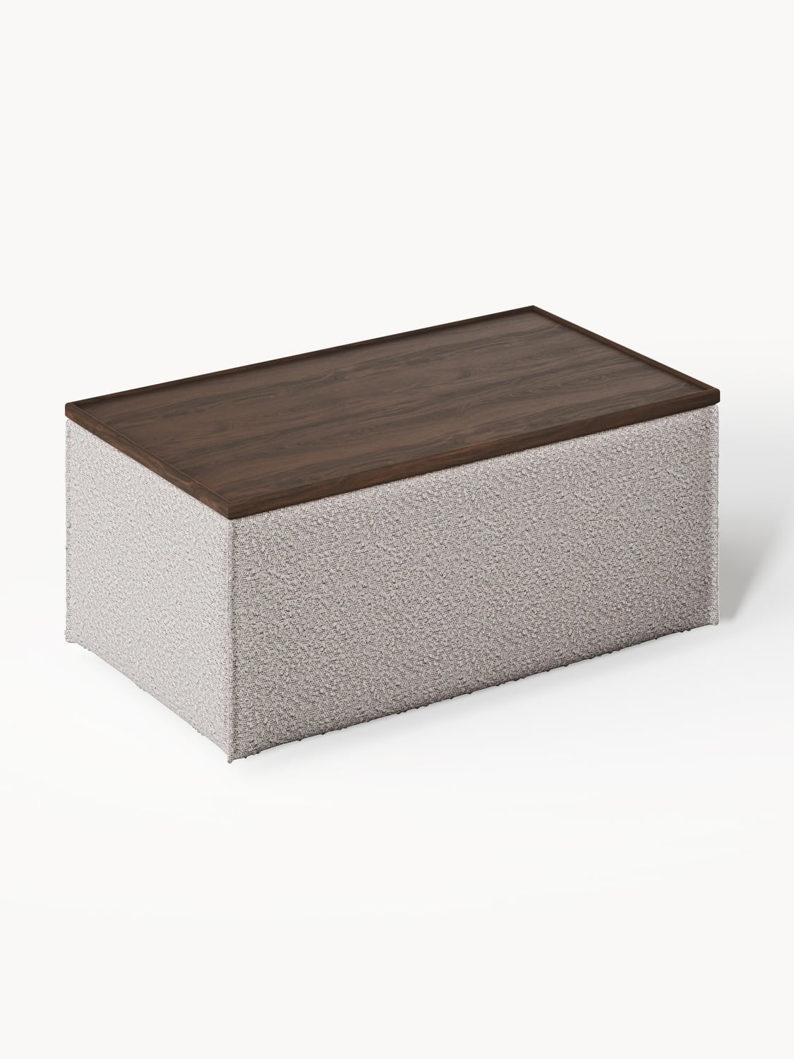 Lennon Sofa Ottoman in Bouclé with Storage — Warm Grey