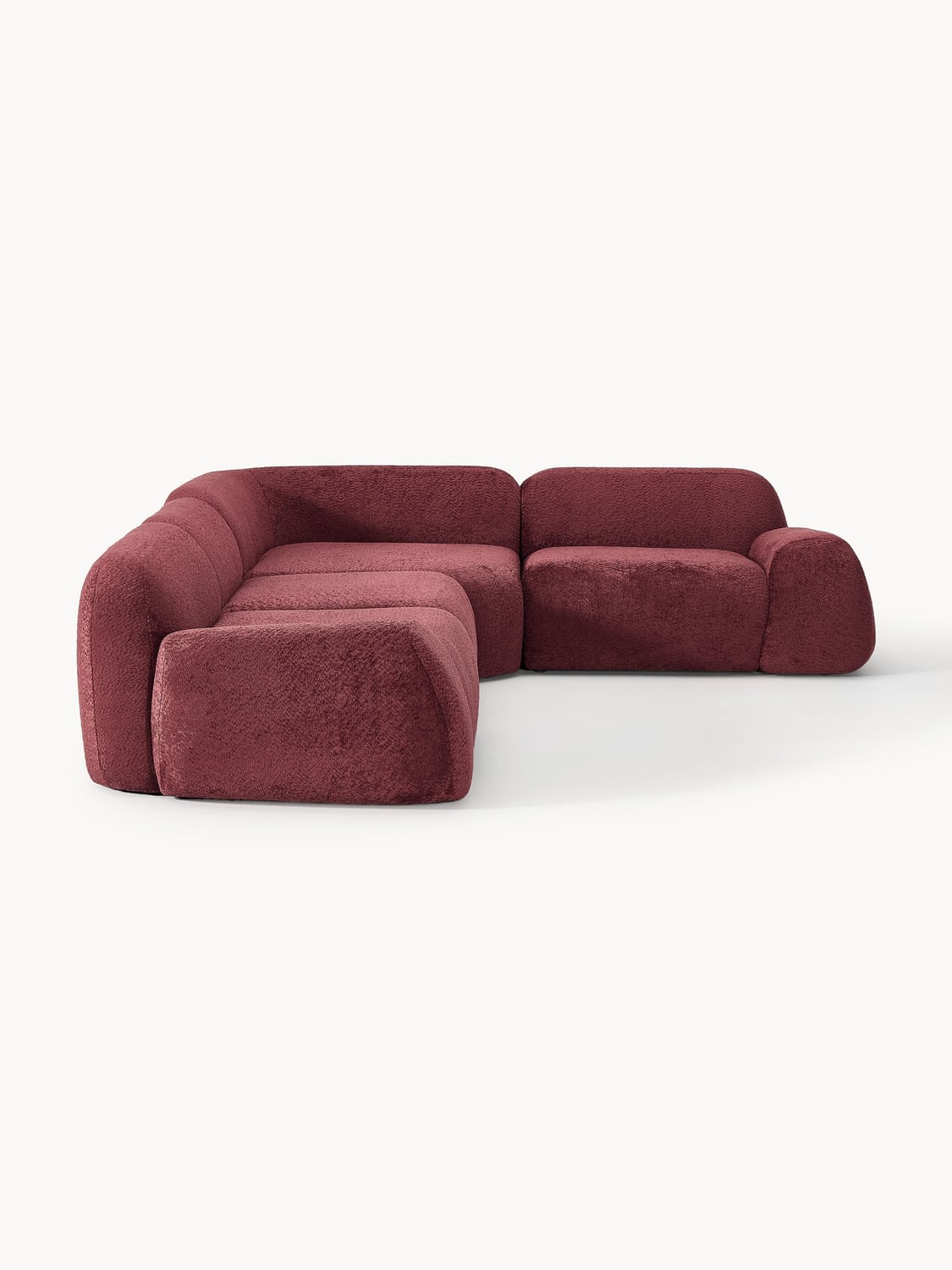 Wolke Modular Teddy Bouclé Corner Sofa (4-seater) — Brown