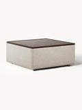 Lennon Sofa Ottoman in Linen Blend with Storage — Sage
