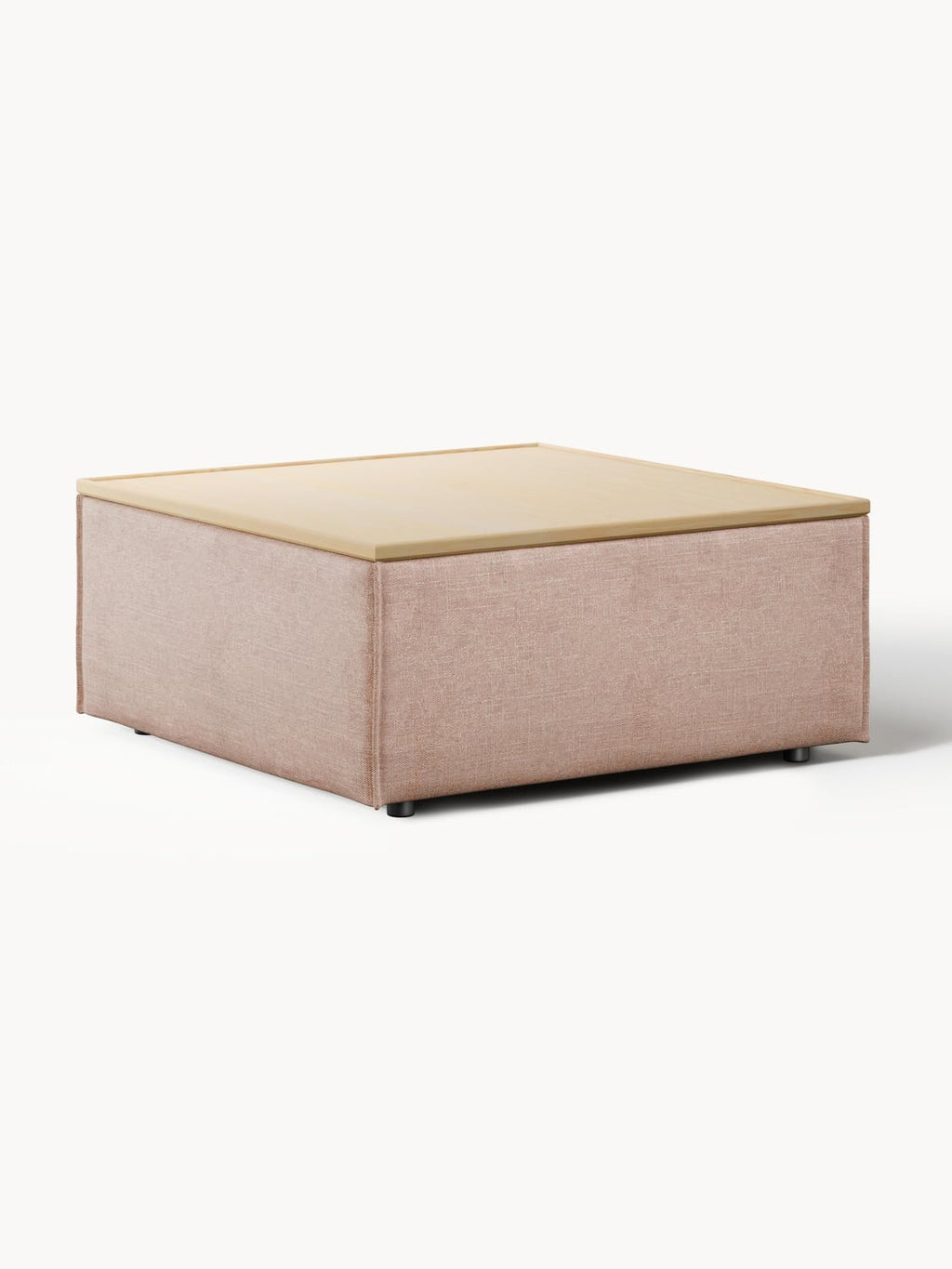 Lennon Sofa Ottoman in Linen Blend with Storage — Sand