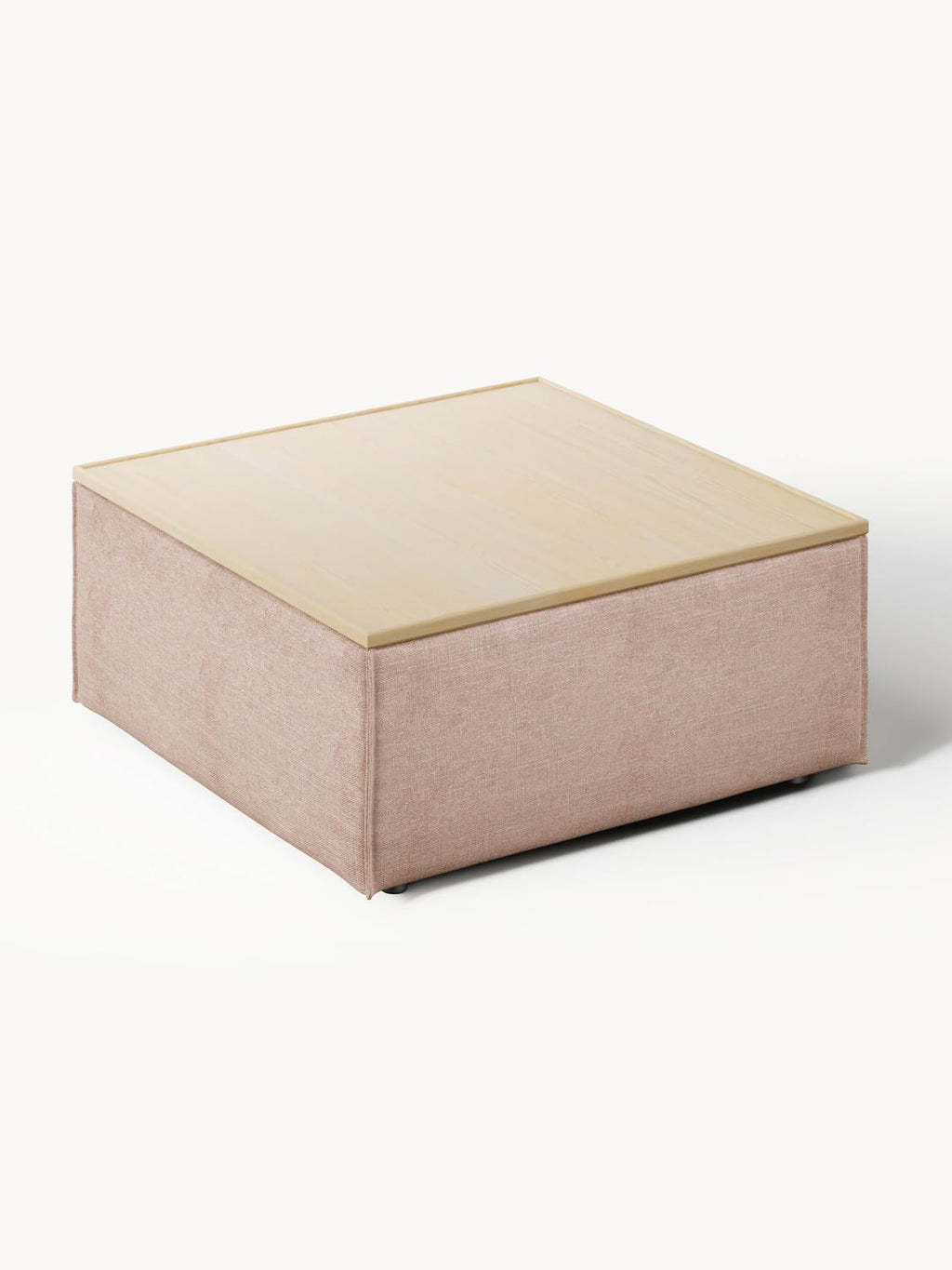 Lennon Sofa Ottoman in Linen Blend with Storage — Sand