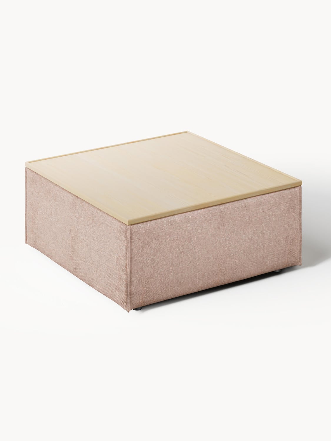 Lennon Sofa Ottoman in Linen Blend with Storage — Sand