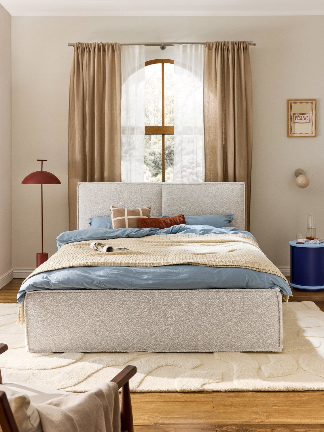 Dream Bouclé Upholstered Bed — Off-White