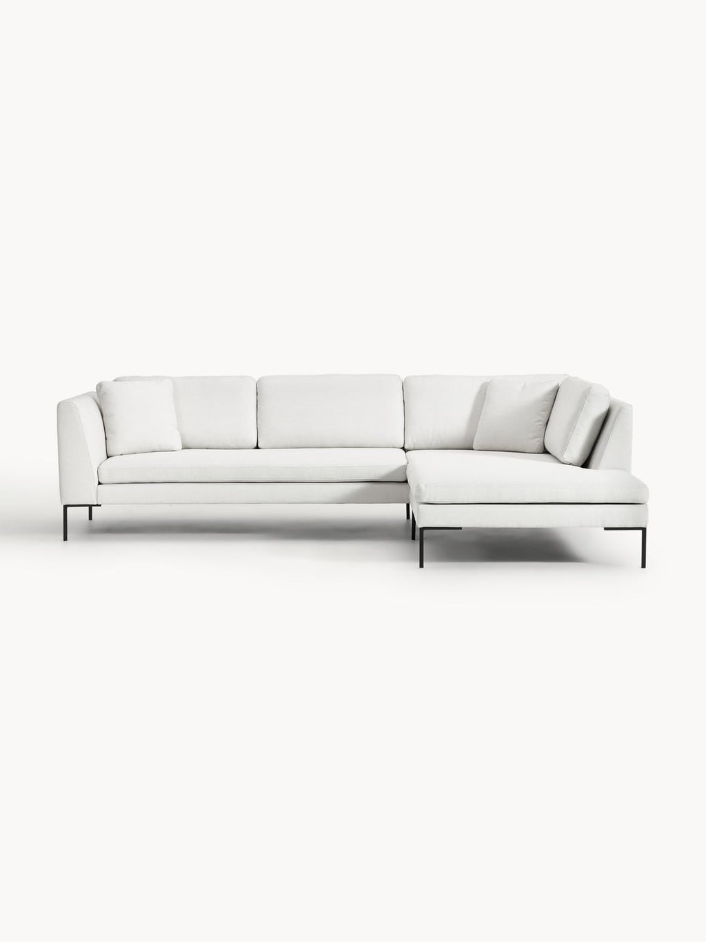 Emma Corner Sofa with Metal Legs — Light Grey