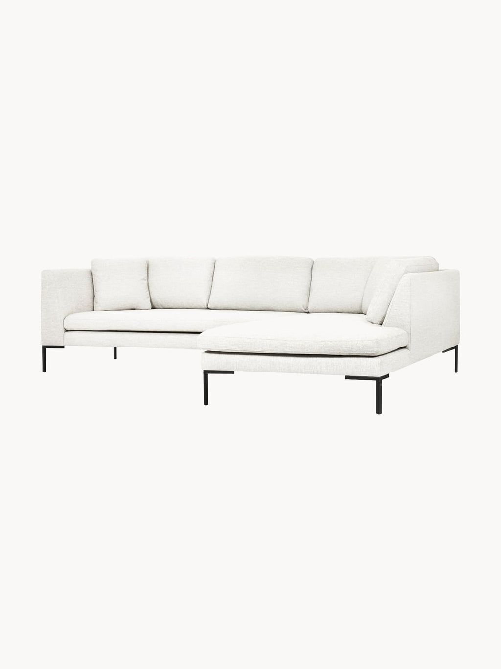 Emma Corner Sofa with Metal Legs — Light Grey
