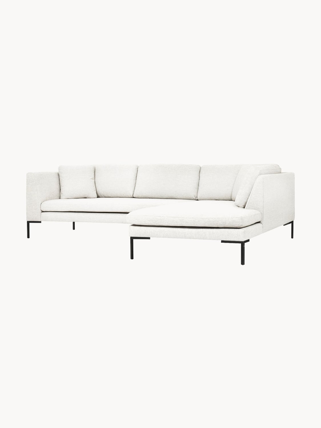 Emma Corner Sofa with Metal Legs — Light Grey