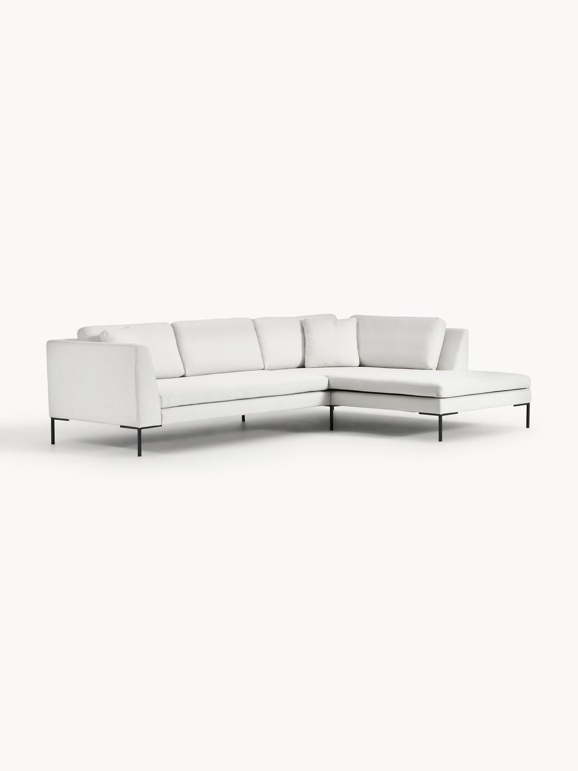 Emma Corner Sofa with Metal Legs — Light Grey
