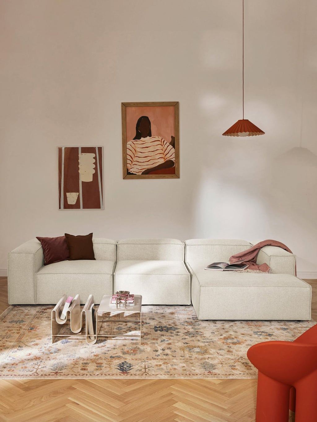 Lennon Modular Corner Sofa (4-seater) — Light Grey