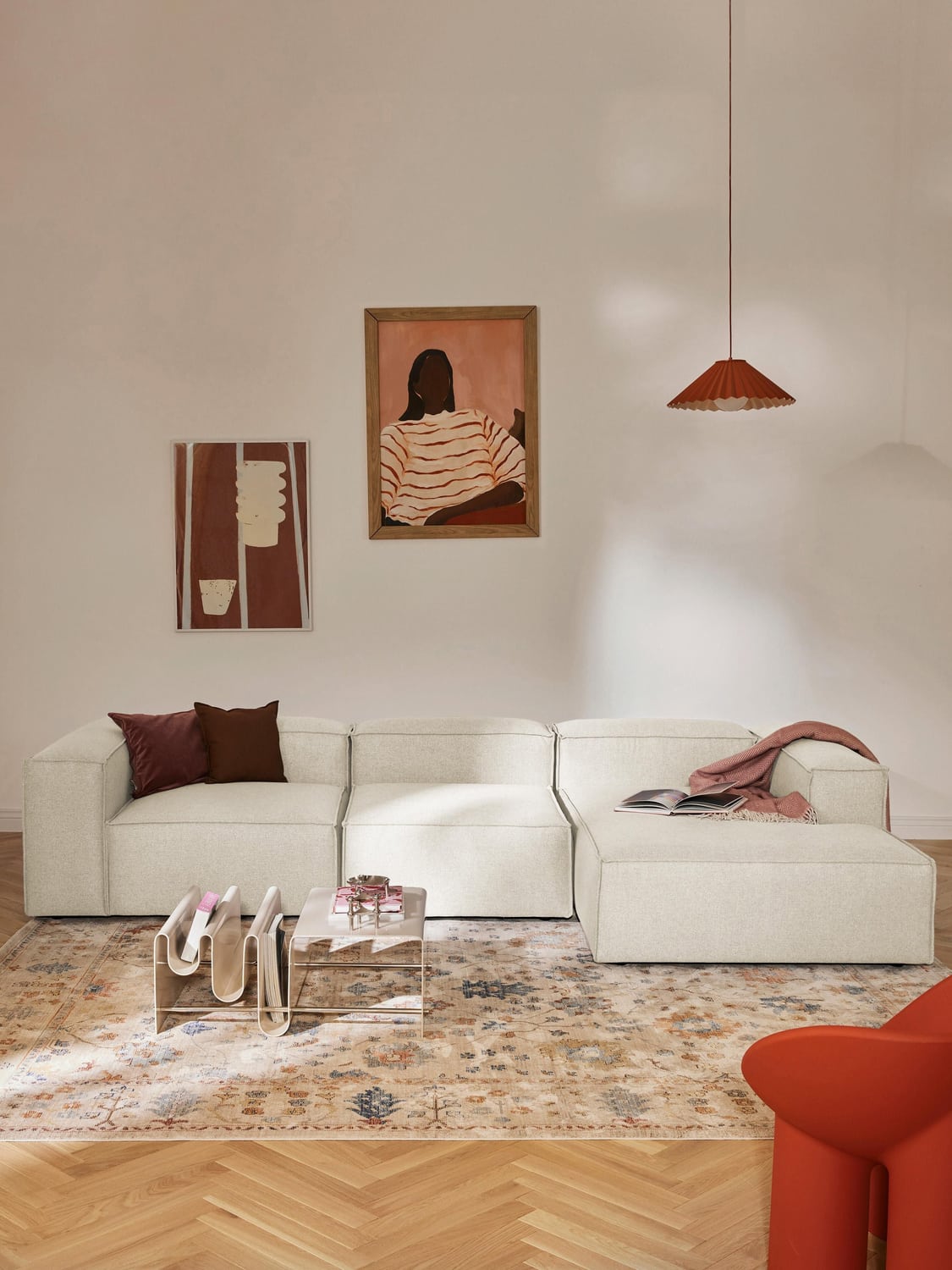 Lennon Modular Corner Sofa (4-seater) — Light Grey