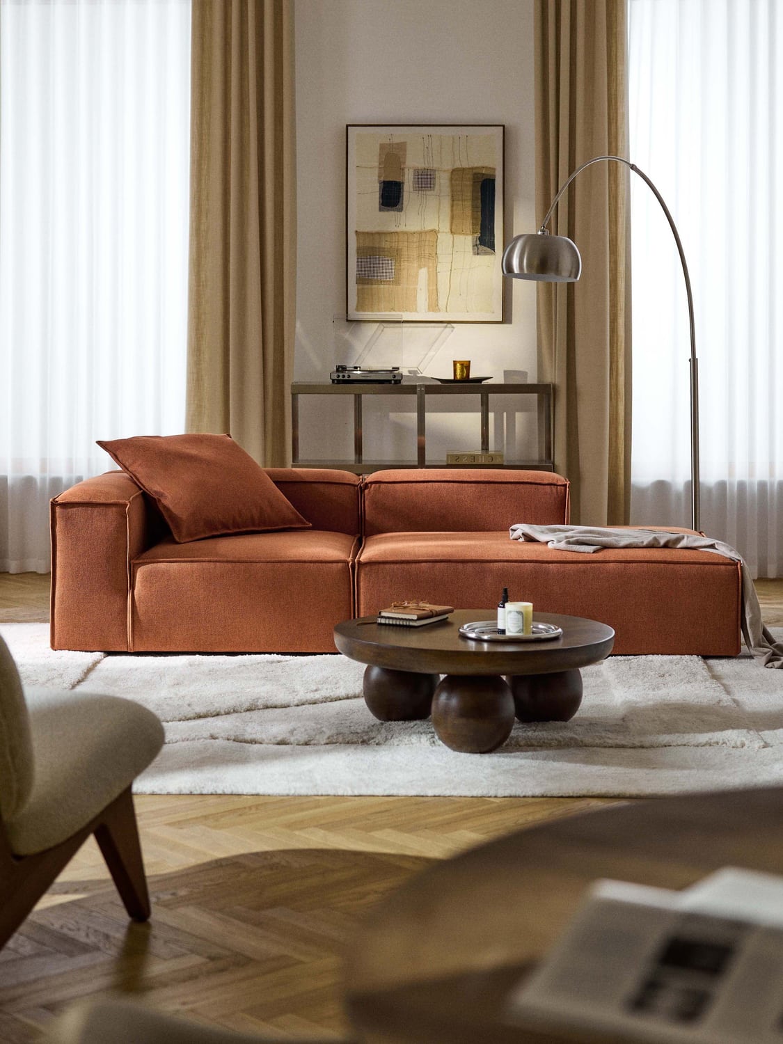 Lennon Ottoman Module — Terracotta