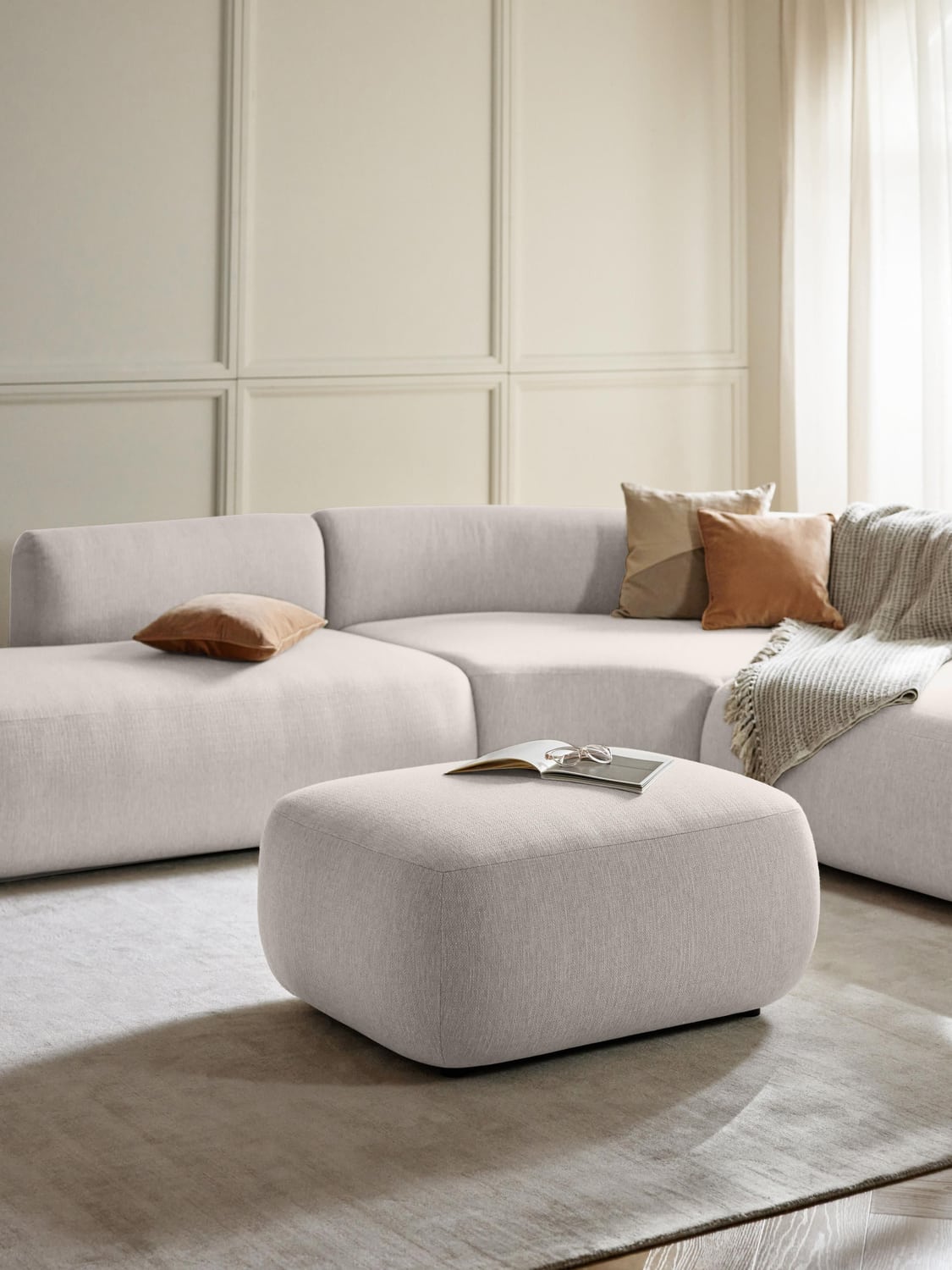 Sofia Ottoman — Light Grey