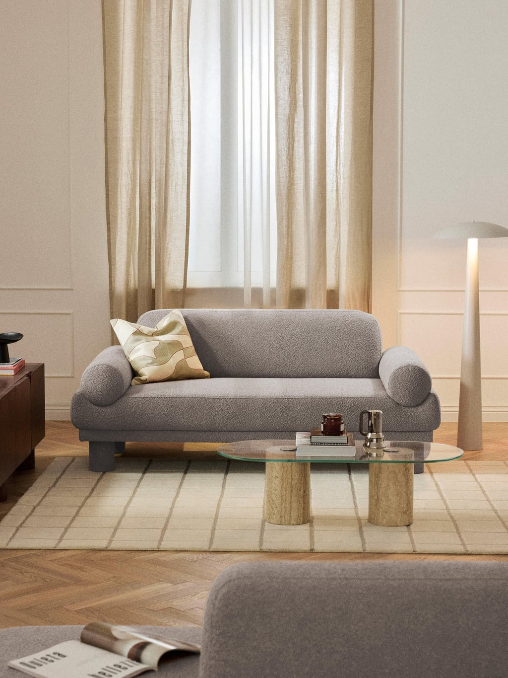 Lilo Bouclé Sofa (2-seater) — Grey