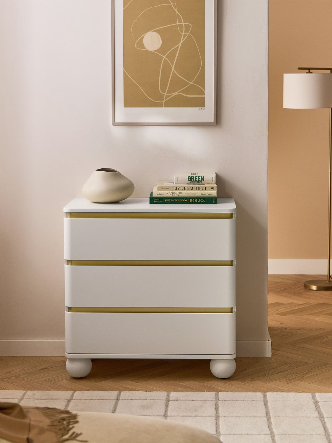 Bumba Chest of Drawers with Ball Feet — Light Grey