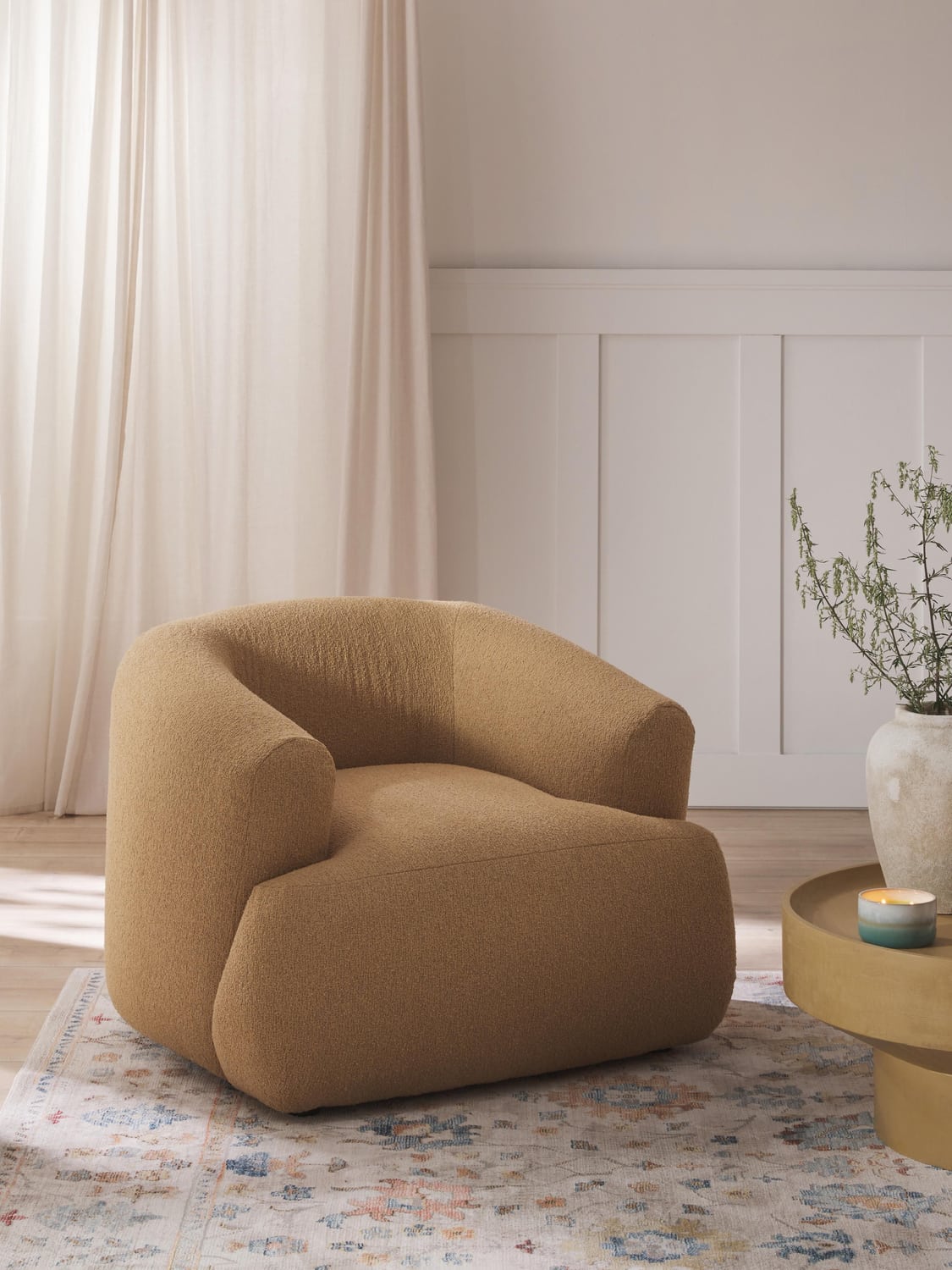 Sofia Bouclé Armchair — Mushroom