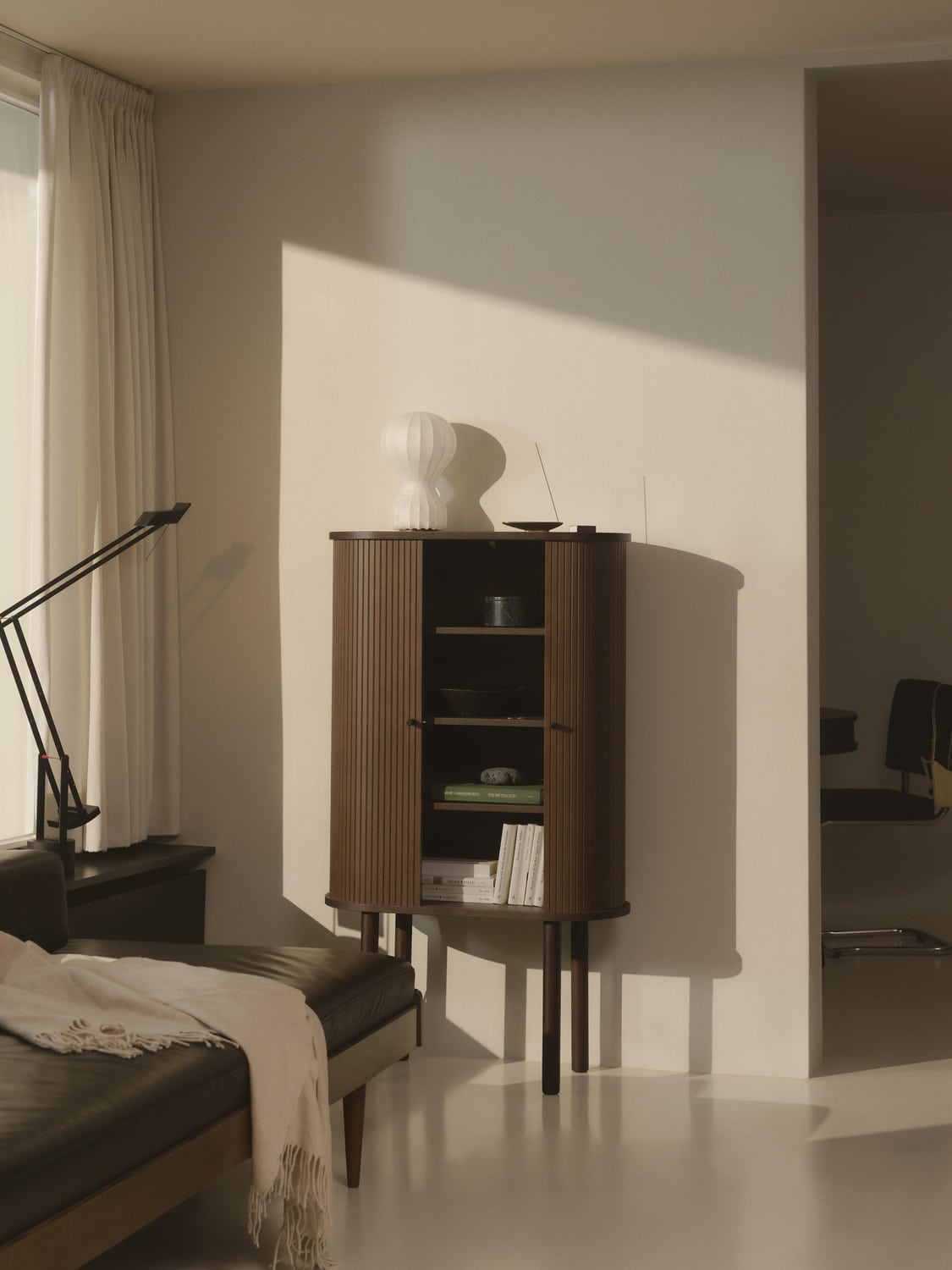 Calary Highboard with Fluted Front — Brown